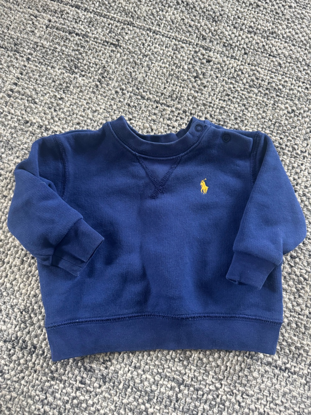 Ralph Lauren Royal Blue Baby Crewneck Sweatshirt with Yellow Pony